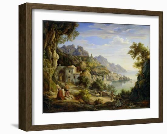 At the Gulf of Salerno, 1826-Joachim Faber-Framed Giclee Print