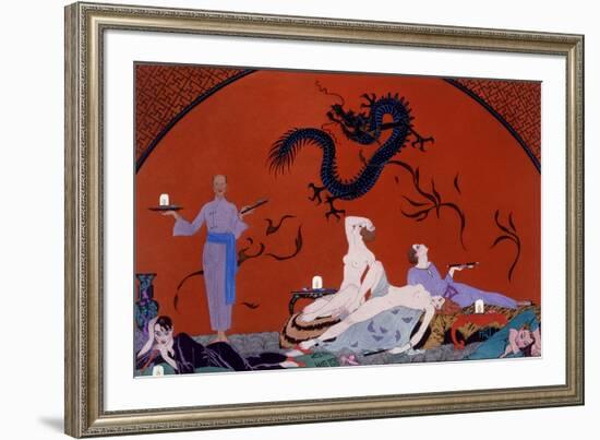 At the House of Pasotz, c.1921-Georges Barbier-Framed Premium Giclee Print