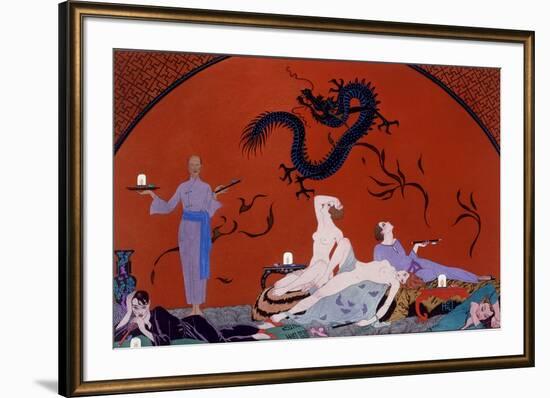 At the House of Pasotz, c.1921-Georges Barbier-Framed Premium Giclee Print