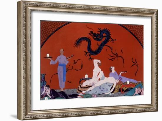 At the House of Pasotz, c.1921-Georges Barbier-Framed Giclee Print