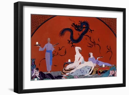 At the House of Pasotz, c.1921-Georges Barbier-Framed Giclee Print