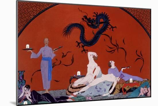 At the House of Pasotz, c.1921-Georges Barbier-Mounted Giclee Print