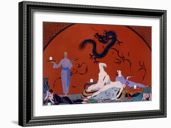 At the House of Pasotz, c.1921-Georges Barbier-Framed Giclee Print