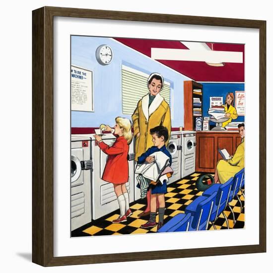 At the Laundrette--Framed Giclee Print