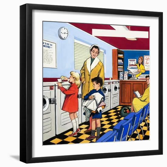 At the Laundrette--Framed Giclee Print