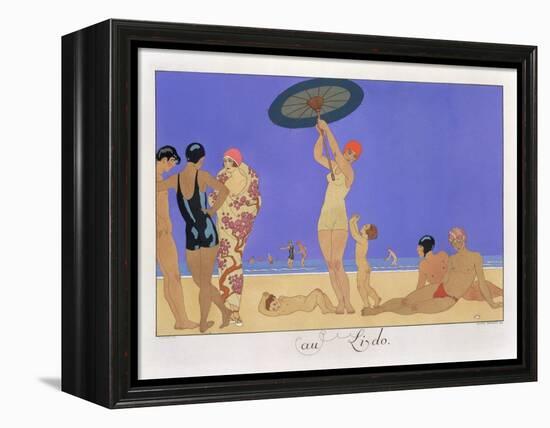 At the Lido, Engraved by Henri Reidel, 1920 (Litho)-Georges Barbier-Framed Premier Image Canvas