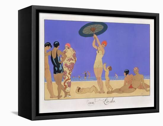 At the Lido, Engraved by Henri Reidel, 1920 (Litho)-Georges Barbier-Framed Premier Image Canvas