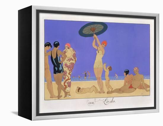 At the Lido, Engraved by Henri Reidel, 1920 (Litho)-Georges Barbier-Framed Premier Image Canvas