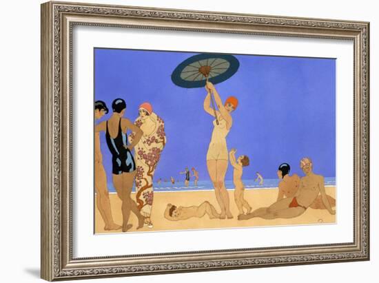 At the Lido-Georges Barbier-Framed Giclee Print