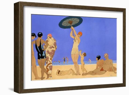 At the Lido-Georges Barbier-Framed Giclee Print