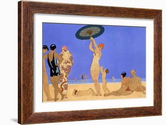 At the Lido-Georges Barbier-Framed Giclee Print