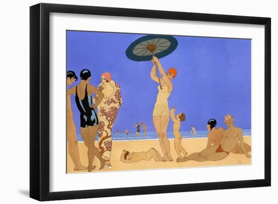 At the Lido-Georges Barbier-Framed Giclee Print