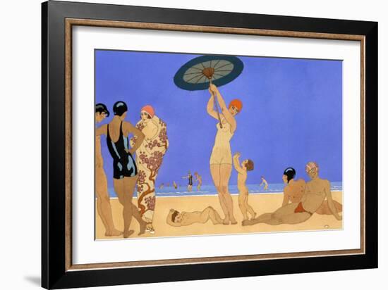 At the Lido-Georges Barbier-Framed Giclee Print