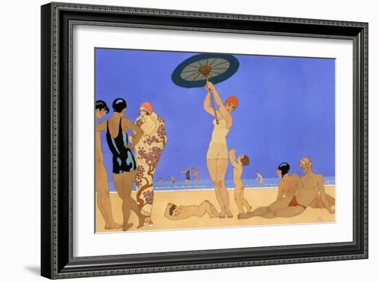 At the Lido-Georges Barbier-Framed Giclee Print