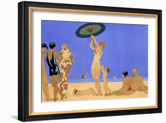 At the Lido-Georges Barbier-Framed Giclee Print