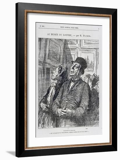 At the Louvre, a Sunday Amateur, from 'Petit Journal Pour Rire', 1865-Honore Daumier-Framed Giclee Print