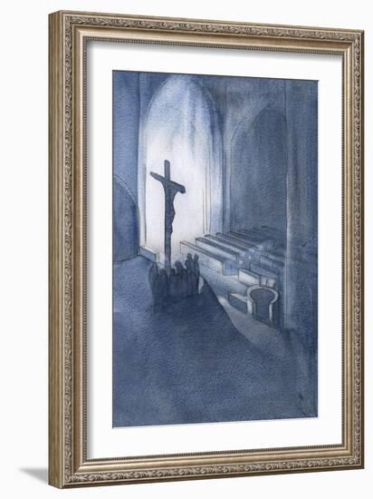 At the Mass We Offer in Thanksgiving a Holy and Living Sacrifice, 2001 (W/C on Paper)-Elizabeth Wang-Framed Giclee Print