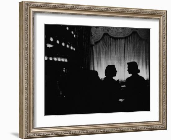 At the Met. Opera House Waiting for the Start of Show, Featuring the Moiseyev Dancers-Walter Sanders-Framed Photographic Print