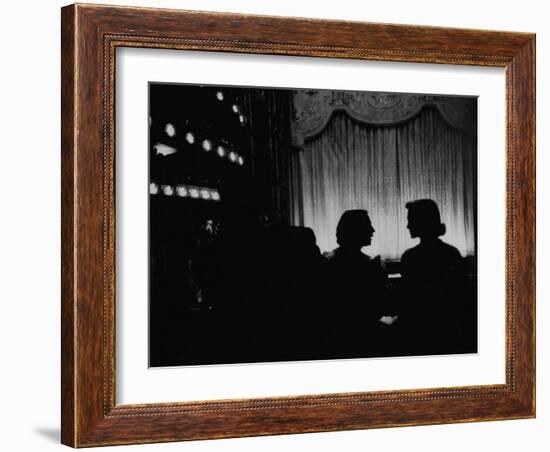 At the Met. Opera House Waiting for the Start of Show, Featuring the Moiseyev Dancers-Walter Sanders-Framed Photographic Print