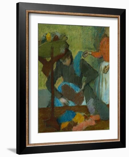 At the Milliner (Chez La Modiste), 1898-Edgar Degas-Framed Giclee Print