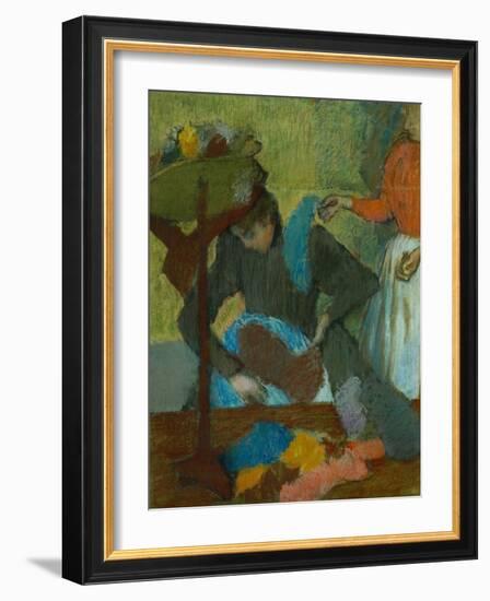 At the Milliner (Chez La Modiste), 1898-Edgar Degas-Framed Giclee Print