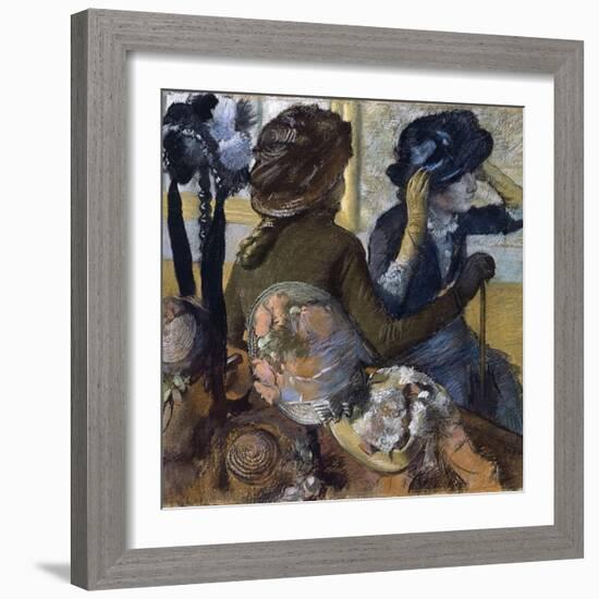 At the Milliner'S, 1882-Edgar Degas-Framed Giclee Print