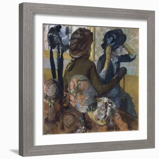 At the Milliner's, 1882-Edgar Degas-Framed Giclee Print