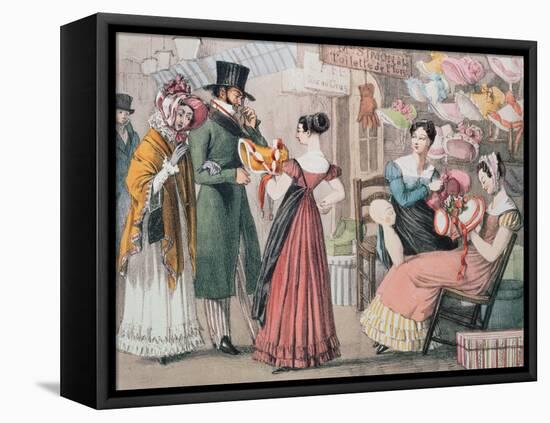 At the Milliners-John James Chalon-Framed Premier Image Canvas