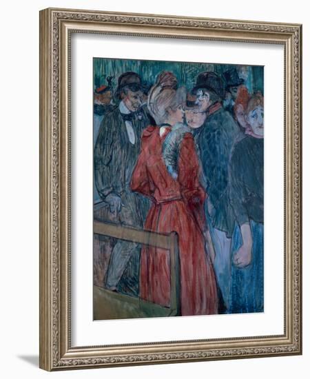 At the Moulin de la Galette, 1891 watercolor and gouache-Henri de Toulouse-Lautrec-Framed Giclee Print