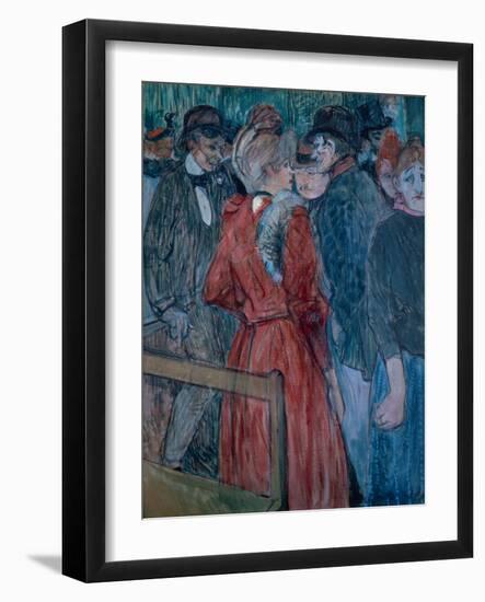 At the Moulin de la Galette, 1891 watercolor and gouache-Henri de Toulouse-Lautrec-Framed Giclee Print