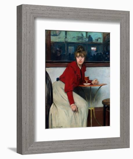 At the Moulin De La Galette or La Madeleine. Painting by Ramon Casas I Carbo (1866-1932), 1892. Oil-Ramon Casas i Carbo-Framed Giclee Print