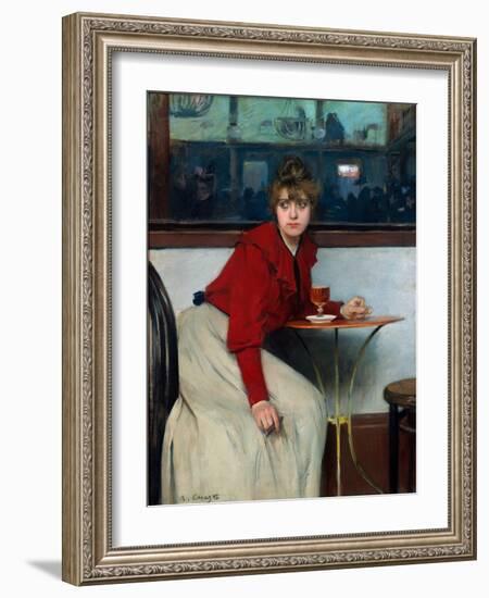 At the Moulin De La Galette or La Madeleine. Painting by Ramon Casas I Carbo (1866-1932), 1892. Oil-Ramon Casas i Carbo-Framed Giclee Print