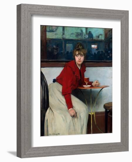 At the Moulin De La Galette or La Madeleine. Painting by Ramon Casas I Carbo (1866-1932), 1892. Oil-Ramon Casas i Carbo-Framed Giclee Print