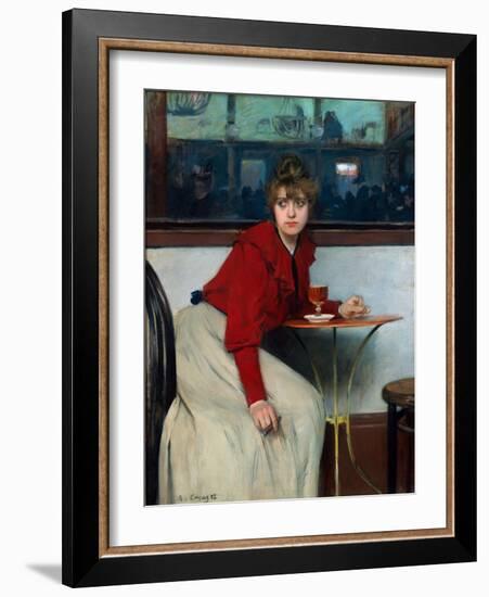 At the Moulin De La Galette or La Madeleine. Painting by Ramon Casas I Carbo (1866-1932), 1892. Oil-Ramon Casas i Carbo-Framed Giclee Print