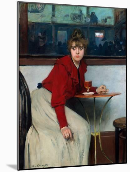 At the Moulin De La Galette or La Madeleine. Painting by Ramon Casas I Carbo (1866-1932), 1892. Oil-Ramon Casas i Carbo-Mounted Giclee Print