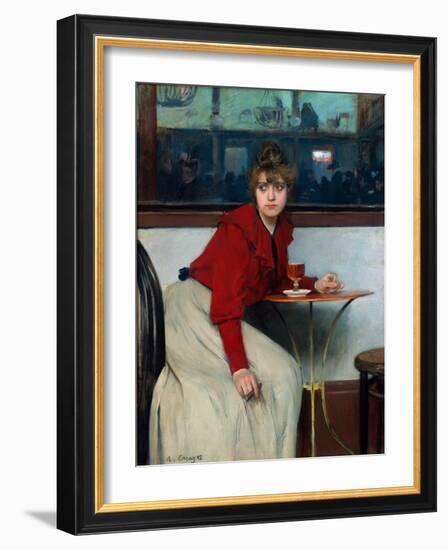 At the Moulin De La Galette or La Madeleine. Painting by Ramon Casas I Carbo (1866-1932), 1892. Oil-Ramon Casas i Carbo-Framed Giclee Print