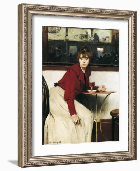 At the Moulin De La Galette or La Madeleine-Ramon Casas Carbo-Framed Art Print