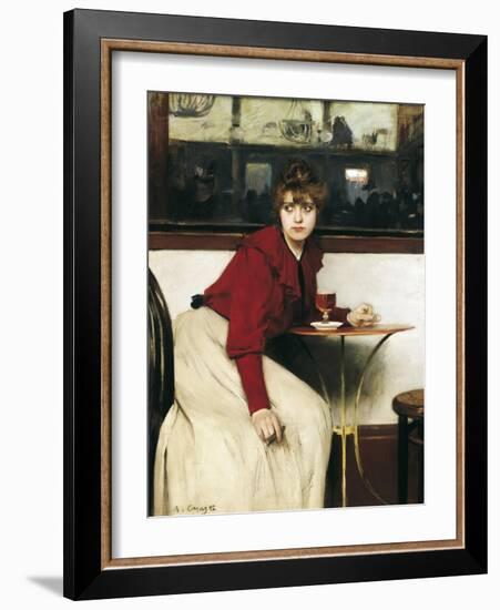 At the Moulin De La Galette or La Madeleine-Ramon Casas Carbo-Framed Art Print