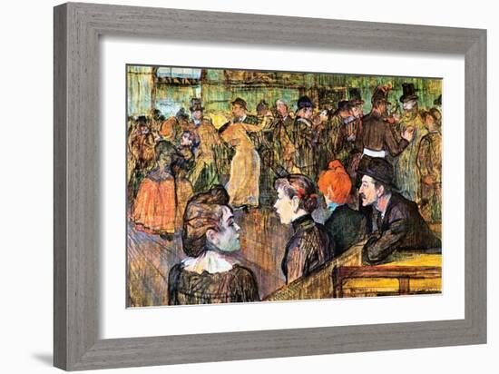 At the Moulin De La Gallette-Henri de Toulouse-Lautrec-Framed Art Print