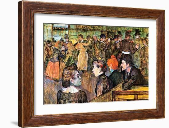 At the Moulin De La Gallette-Henri de Toulouse-Lautrec-Framed Art Print