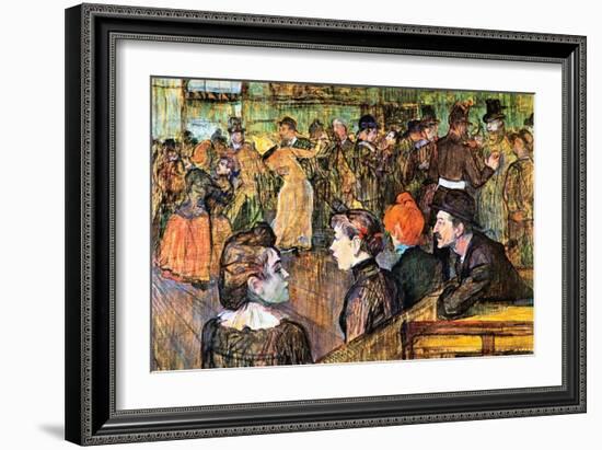 At the Moulin De La Gallette-Henri de Toulouse-Lautrec-Framed Art Print