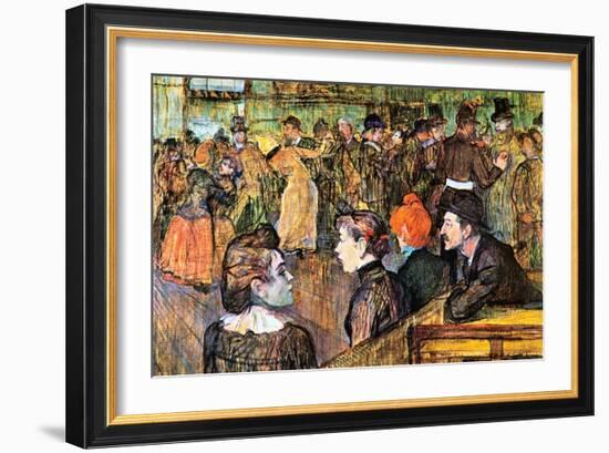 At the Moulin De La Gallette-Henri de Toulouse-Lautrec-Framed Art Print