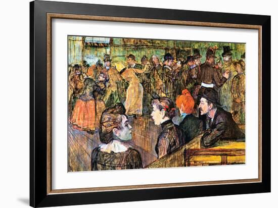 At The Moulin De La Gallette-Henri de Toulouse-Lautrec-Framed Art Print