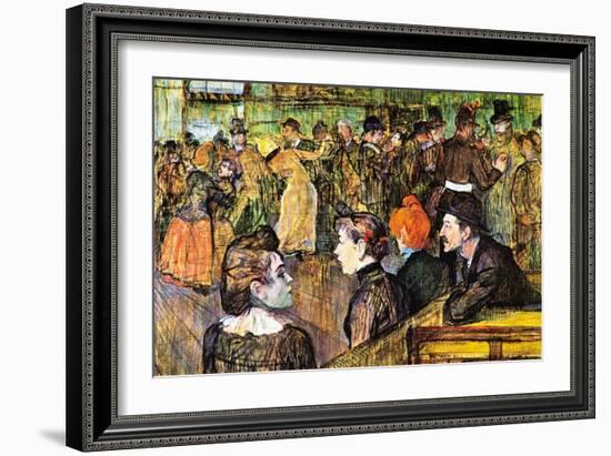 At The Moulin De La Gallette-Henri de Toulouse-Lautrec-Framed Art Print