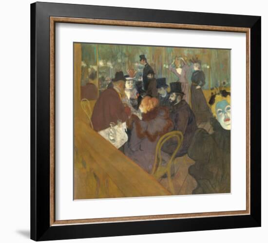 At the Moulin Rouge, 1892-95-Henri de Toulouse-Lautrec-Framed Art Print