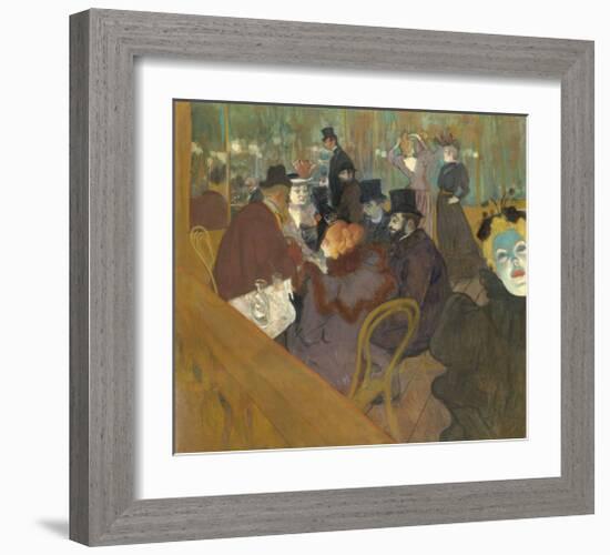 At the Moulin Rouge, 1892-95-Henri de Toulouse-Lautrec-Framed Art Print