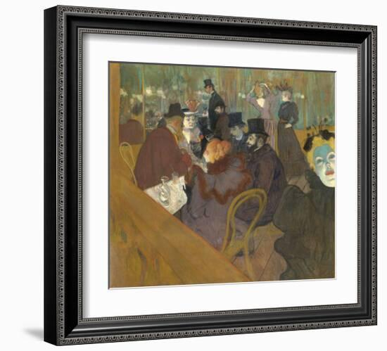 At the Moulin Rouge, 1892-95-Henri de Toulouse-Lautrec-Framed Art Print