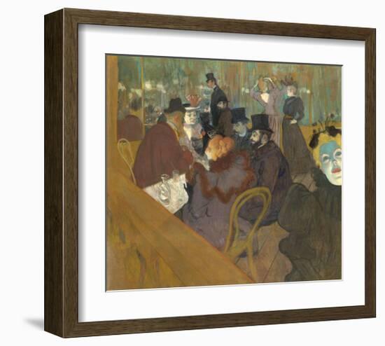 At the Moulin Rouge, 1892-95-Henri de Toulouse-Lautrec-Framed Art Print