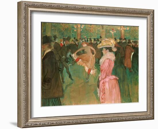 At the Moulin Rouge: the Dance, 1890 (Oil on Canvas)-Henri de Toulouse-Lautrec-Framed Giclee Print