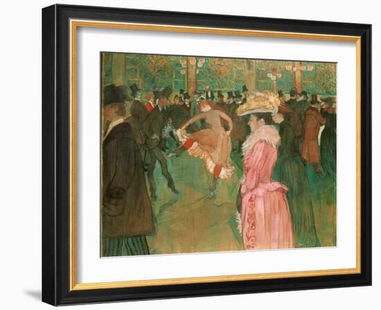 At the Moulin Rouge: the Dance, 1890 (Oil on Canvas)-Henri de Toulouse-Lautrec-Framed Giclee Print